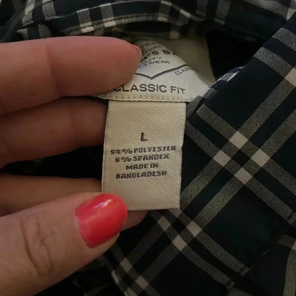 St John’s Bay Mens Large Blue White Button Up Shirt - Picture 5 of 5